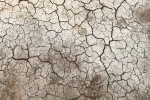 Terre délavée et craquelée