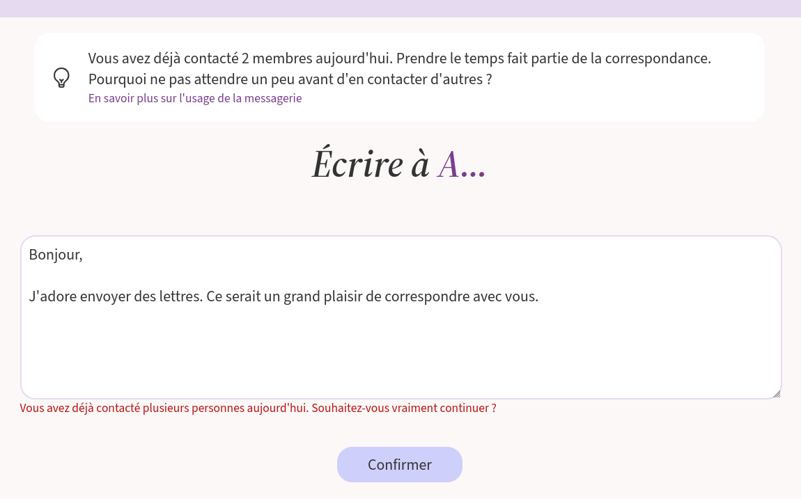 capture d'écran des notifications dans la messagerie